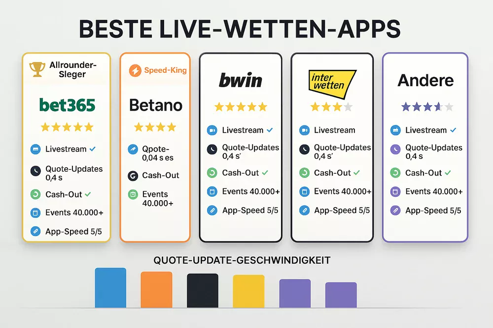 Top Live-Wetten Apps mit Features und Bewertungen