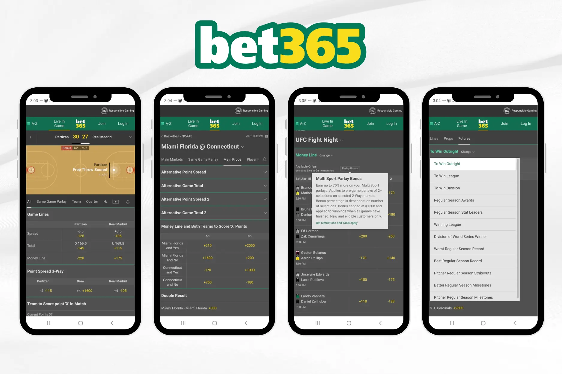 Bet365 Multi-View Feature mit 4 Livestreams