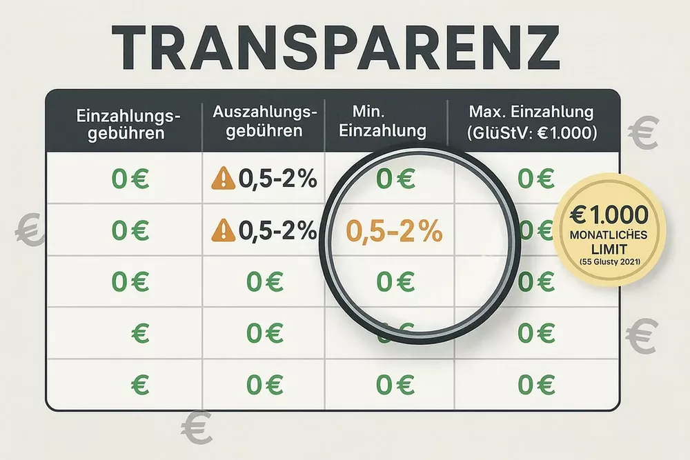 Übersicht über Gebühren und Limits bei Zahlungsmethoden