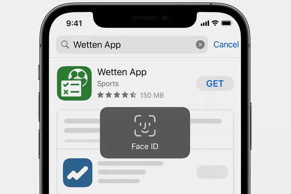iPhone App Store mit Wetten App Installationsprozess