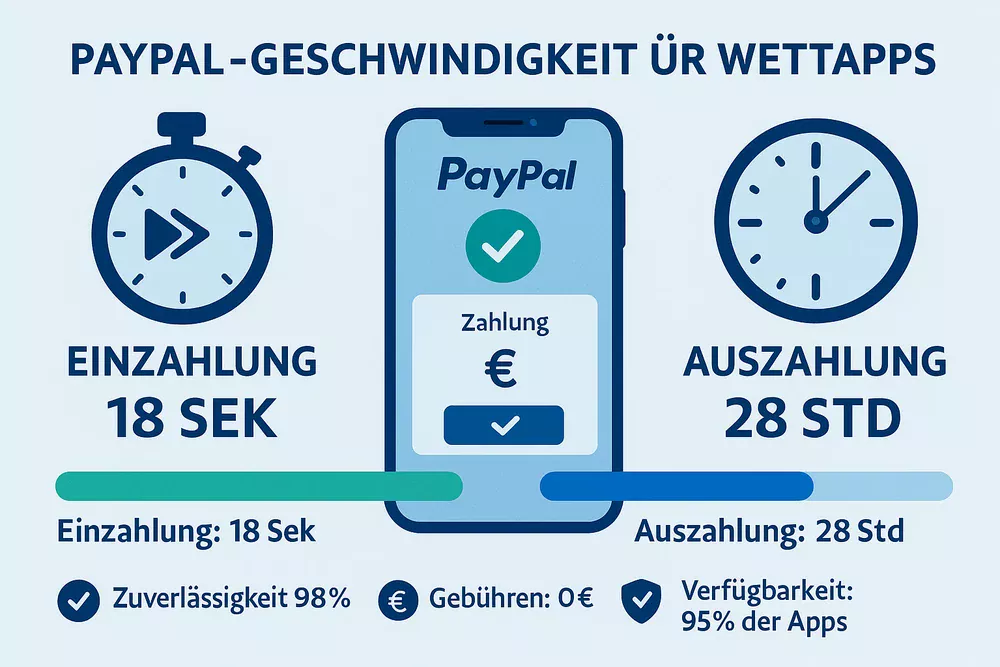 PayPal-Zahlungen bei Wetten Apps mit Geschwindigkeitsanzeige