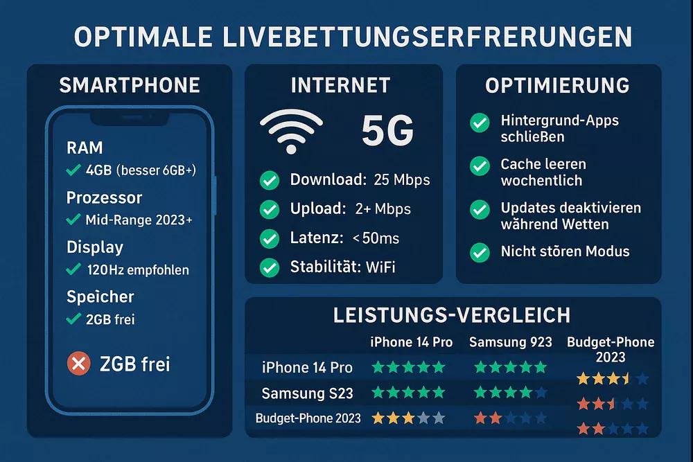 Technische Anforderungen und Performance für Live-Wetten