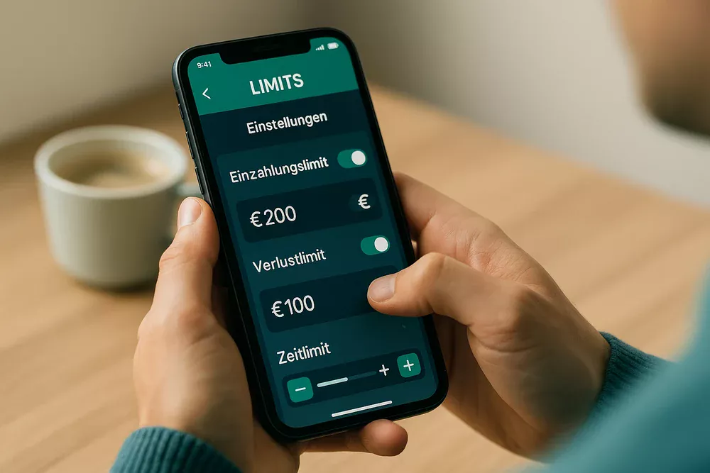 Person setzt Limits in Wetten App mit Fokus auf verantwortungsvolles Spielen
