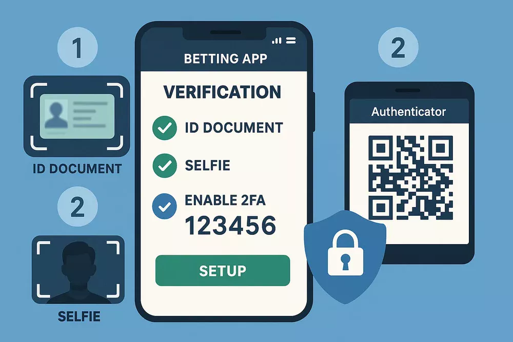 Smartphone mit Zwei-Faktor-Authentifizierung und Verifizierungsprozess