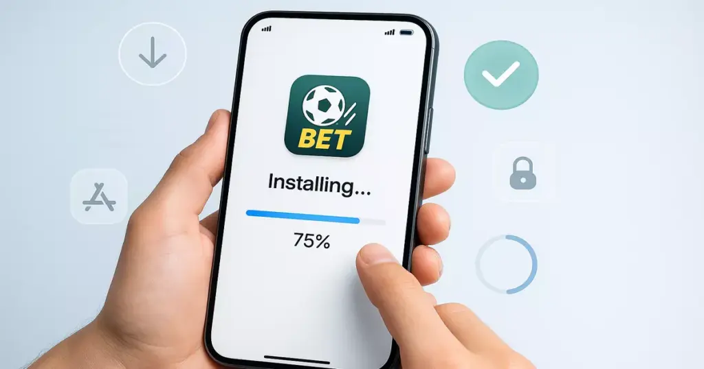 Smartphone mit Wetten App Installation auf Display