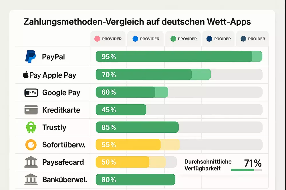 Übersicht aller verfügbaren Zahlungsmethoden bei deutschen Wetten Apps